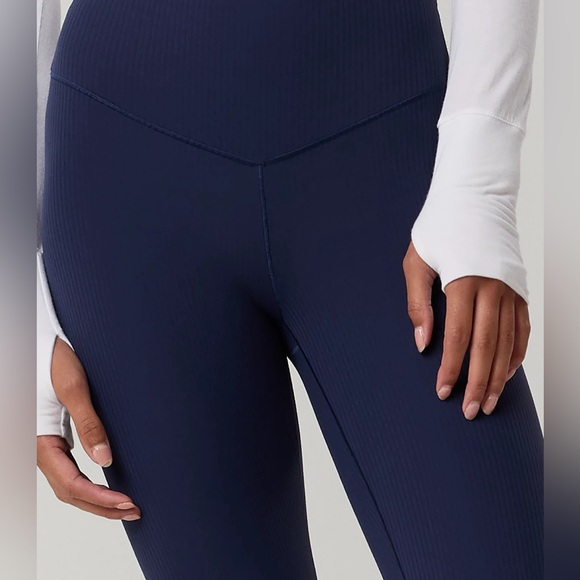 Offline by Aerie Real Me XTRA High Waisted Ribbed Leggings XS Navy 7/8 - Picture 3 of 8